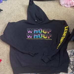 Jerzees Black Hoodie with Multicolor Graphic